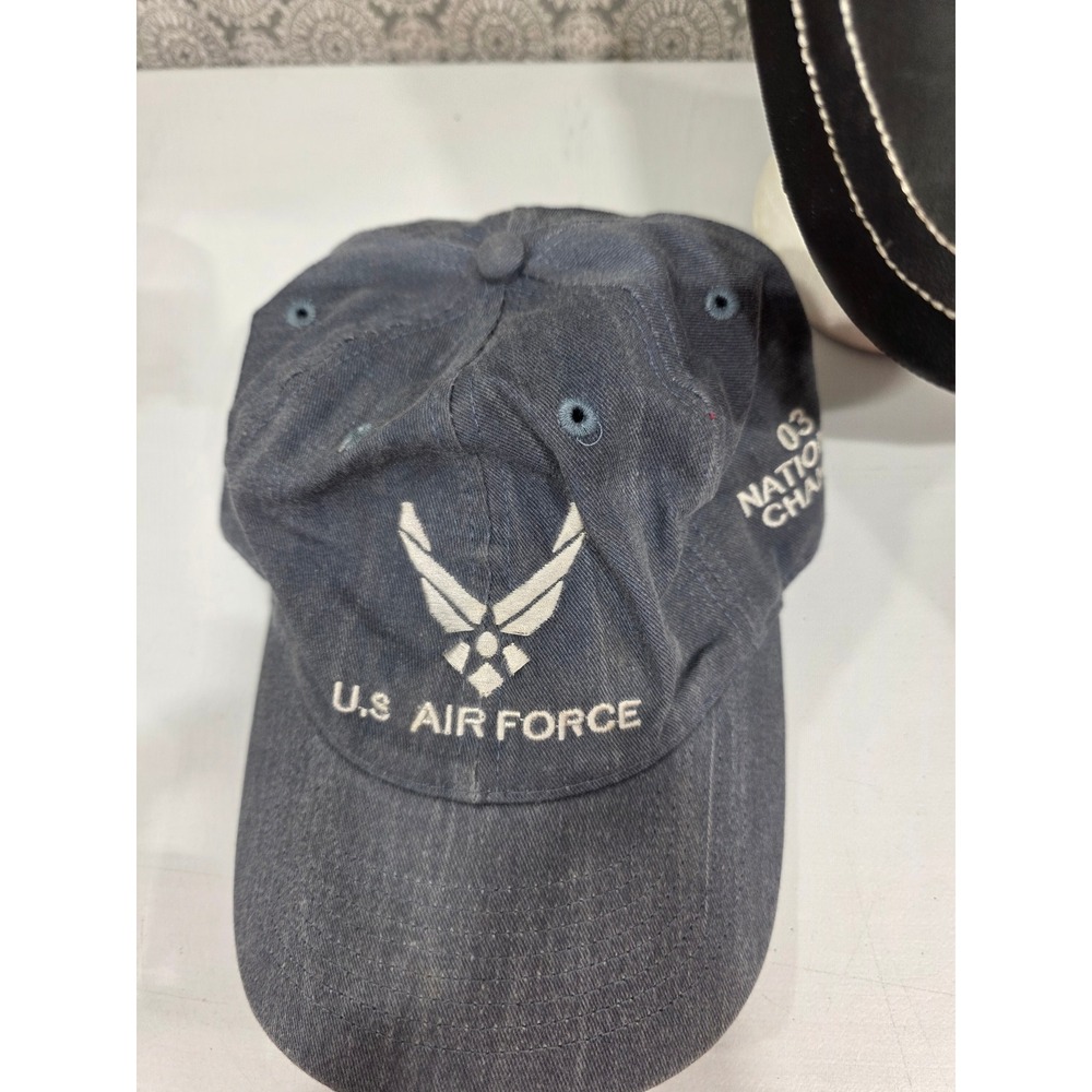 US Air Force Military Embroidered Baseball Cap‎ Hat Lot of 3 Navy - Picture 4 of 13